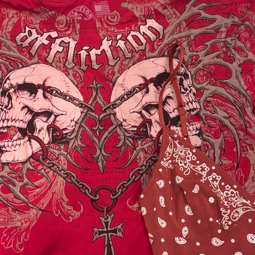 Red Affliction shirt || like new, no tag
